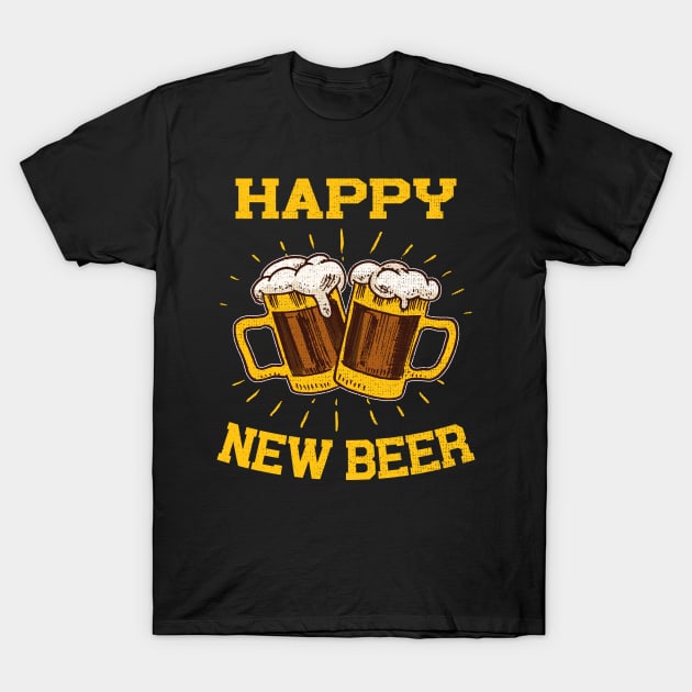 Happy New Beer Funny Happy New Year T-Shirt by MZeeDesigns